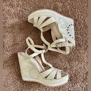 Coach Cream Wedges